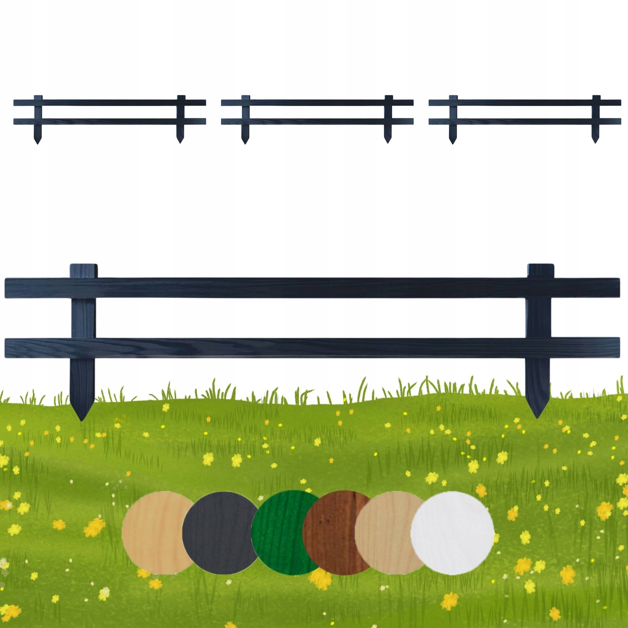 Zahradní plot dřevěný obrubník palisáda 100 x 20 cm Antracit 4 ks
