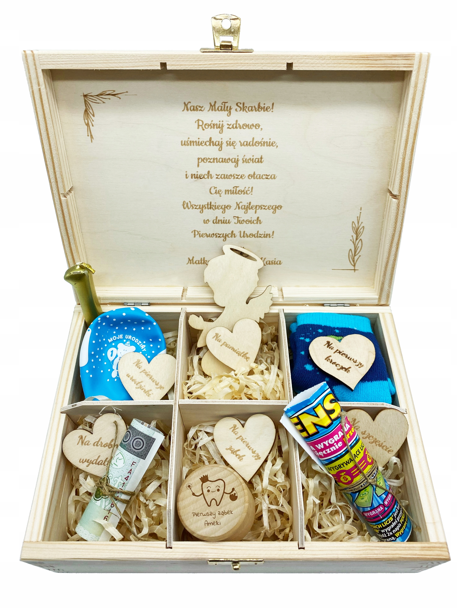 PUDEŁKO WSPOMNIEŃ PREZENT CHRZCINY ROCZEK +DODATKI EAN (GTIN) 6091634324321