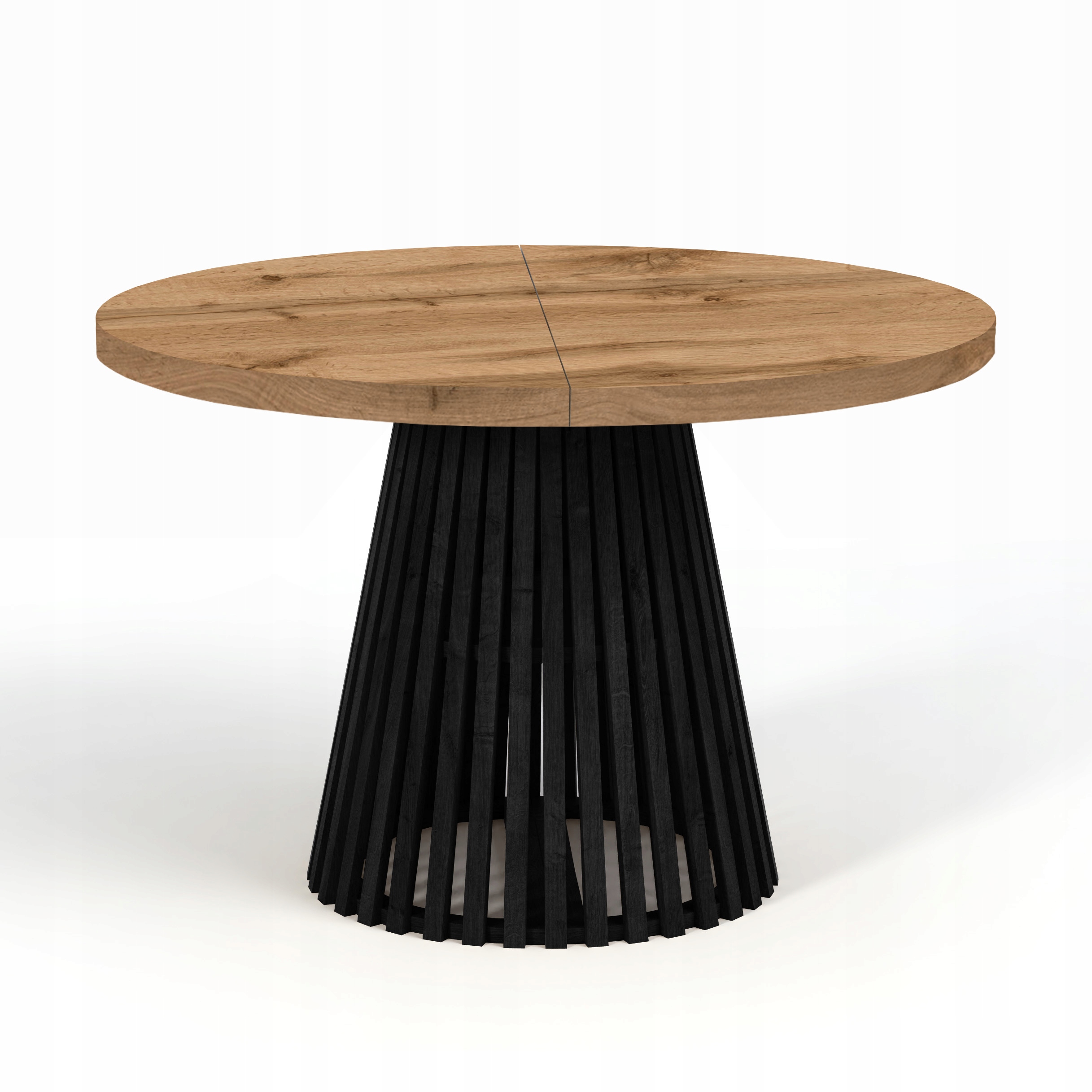 Stół okrągły DOVER 100/200 LAMELE rozkładany loft Kolor blatu dąb złoty