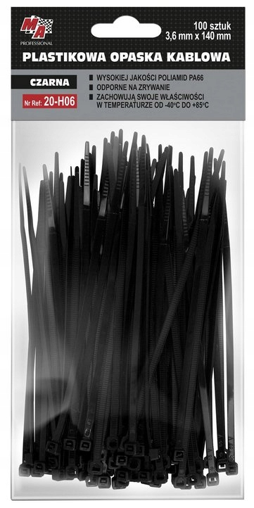 

Ma Professional opaska kablowa 3,6mm x 140 100szt