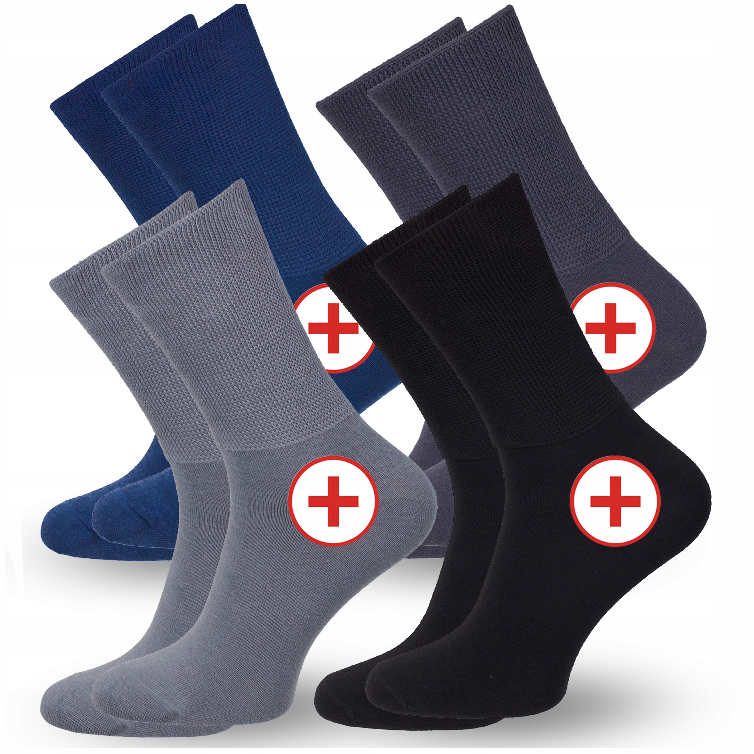 

4X bezuciskowe Medyczne skarpety zdrowotne Milena