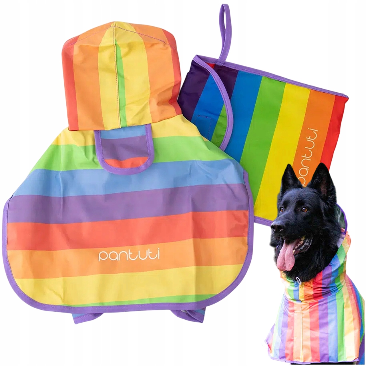Dešťová Pláštěnka Pro Psa 3XL Voděodolná, Pohodlná, Aurora, Duhová