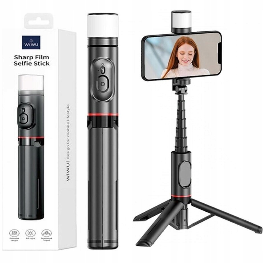 Selfie Tyč Tripod Stativ S Led Lampou Bluetooth Dálkové Ovládání