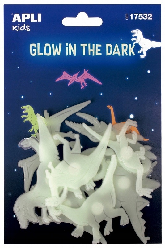 

Dinozaury naklejki fluorescencyjne 9szt. Apli Kids