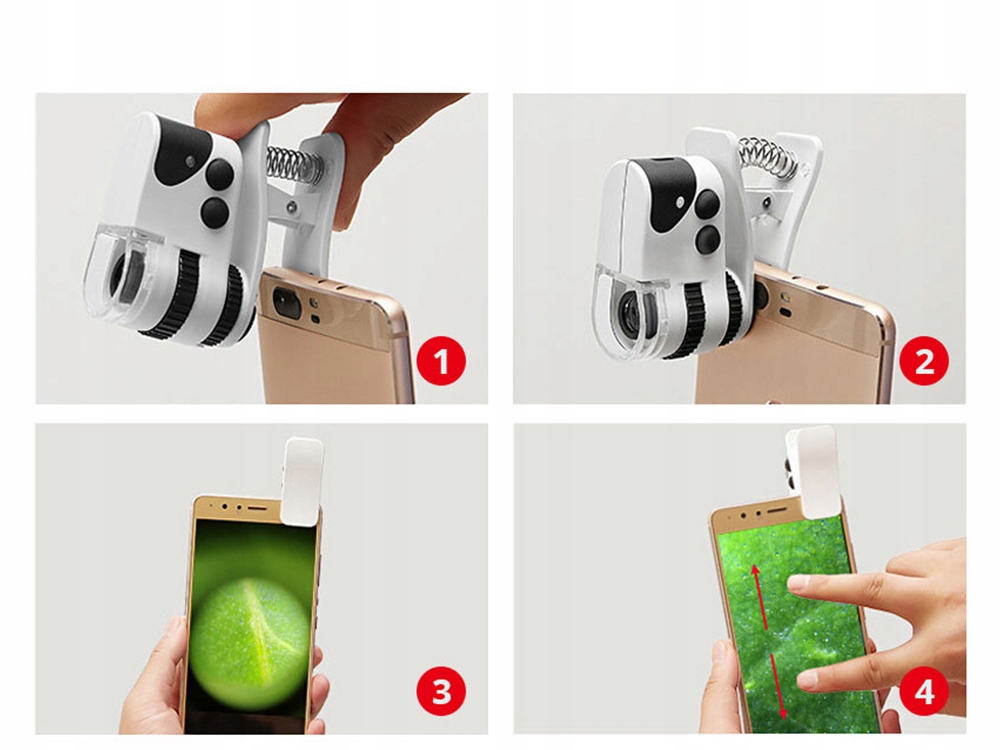 MINI MIKROSKOP OBIEKTYW DO TELEFONU ZOOM 60X Waga produktu z opakowaniem jednostkowym 0.062 kg