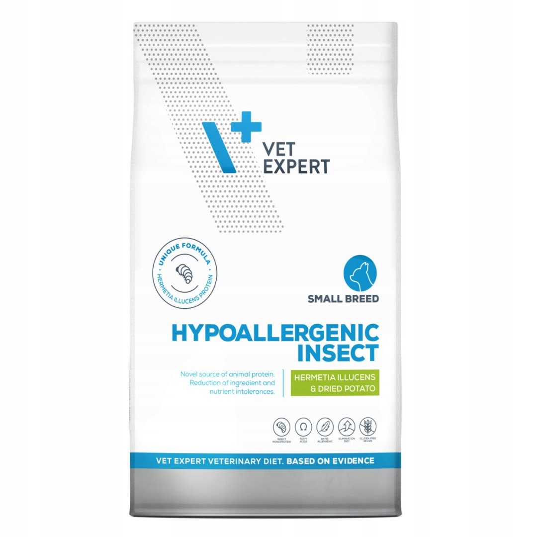 Vet Expert Hypoalergenní Hmyz 8kg Suché Krmivo s Hmyzem pro Malé Psy