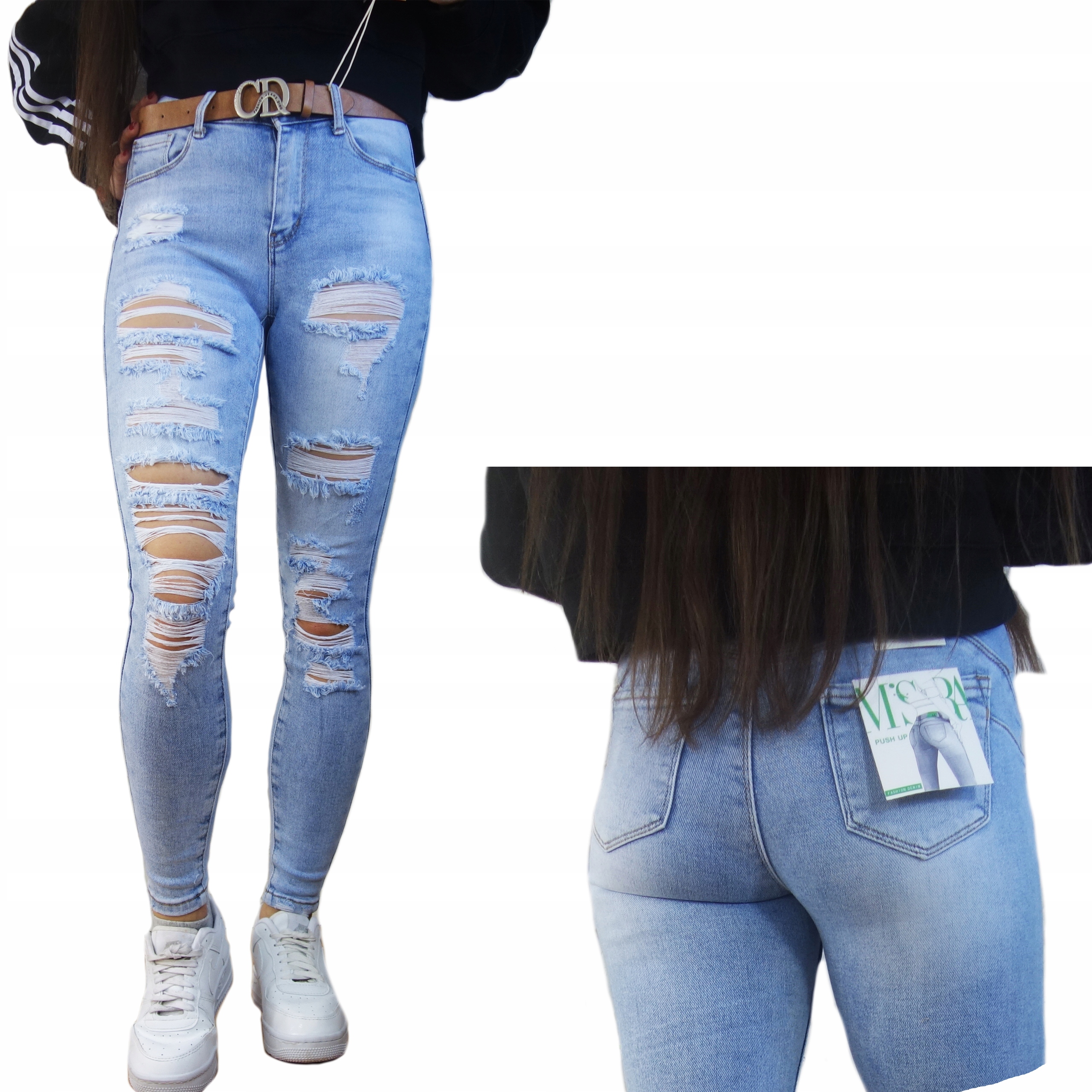 

Spodnie Jeans Damskie Rurki Skinny