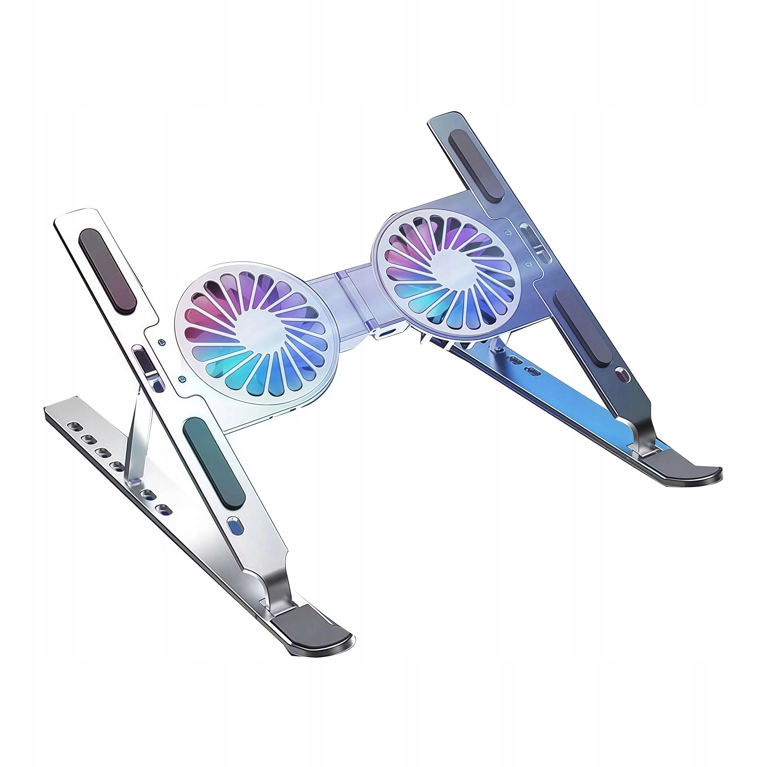 Chladicí Stojan Pro Notebook Se Dvěma Ventilátory, Nastavitelný A Skládací