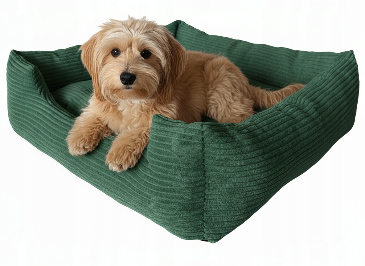 Legowisko Posłanie Poducha Miękkie Pluszowe 75x65cm Axs zielony sztruks