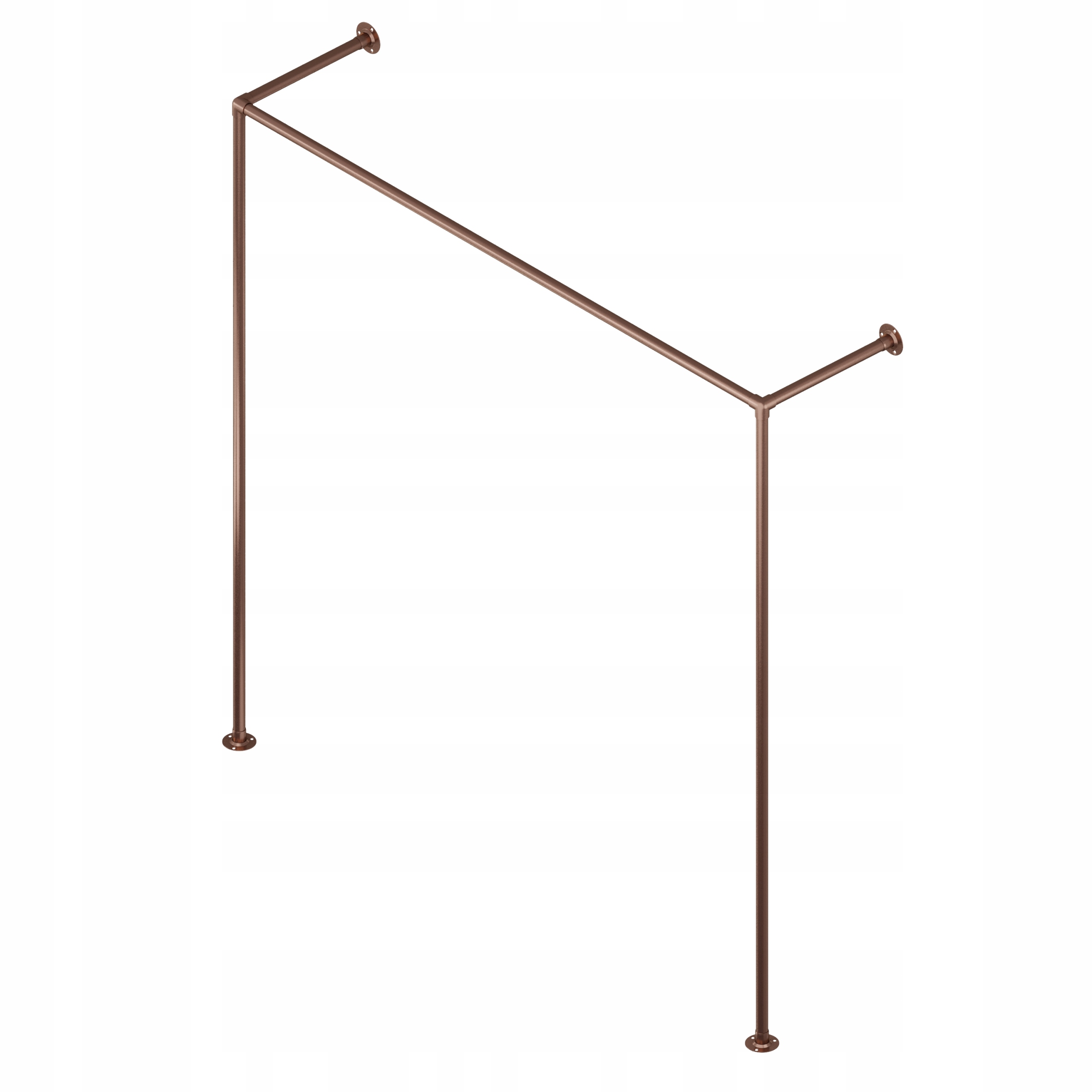 Tyč Na Oblečení Věšák Na Stěnu Loft 151x150cm fi 25mm Hotse Měděná