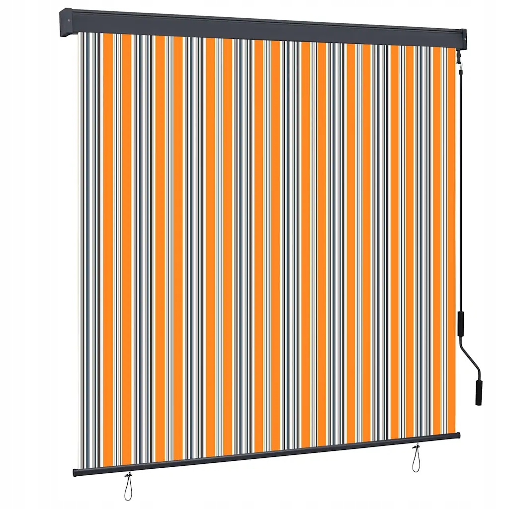 vidaXL Roleta se záclonami Žlutá a modrá 180 x 250 cm Textil a hliník