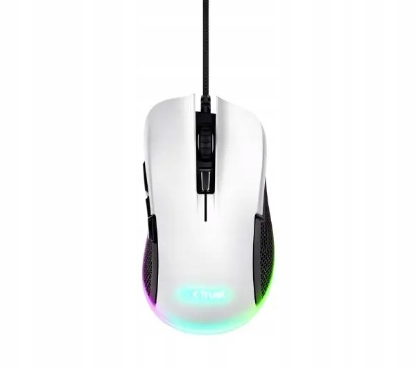 Mysz przewodowa Trust Gxt 922 Ybar Rgb 7200 dpi Biała Gamingowa