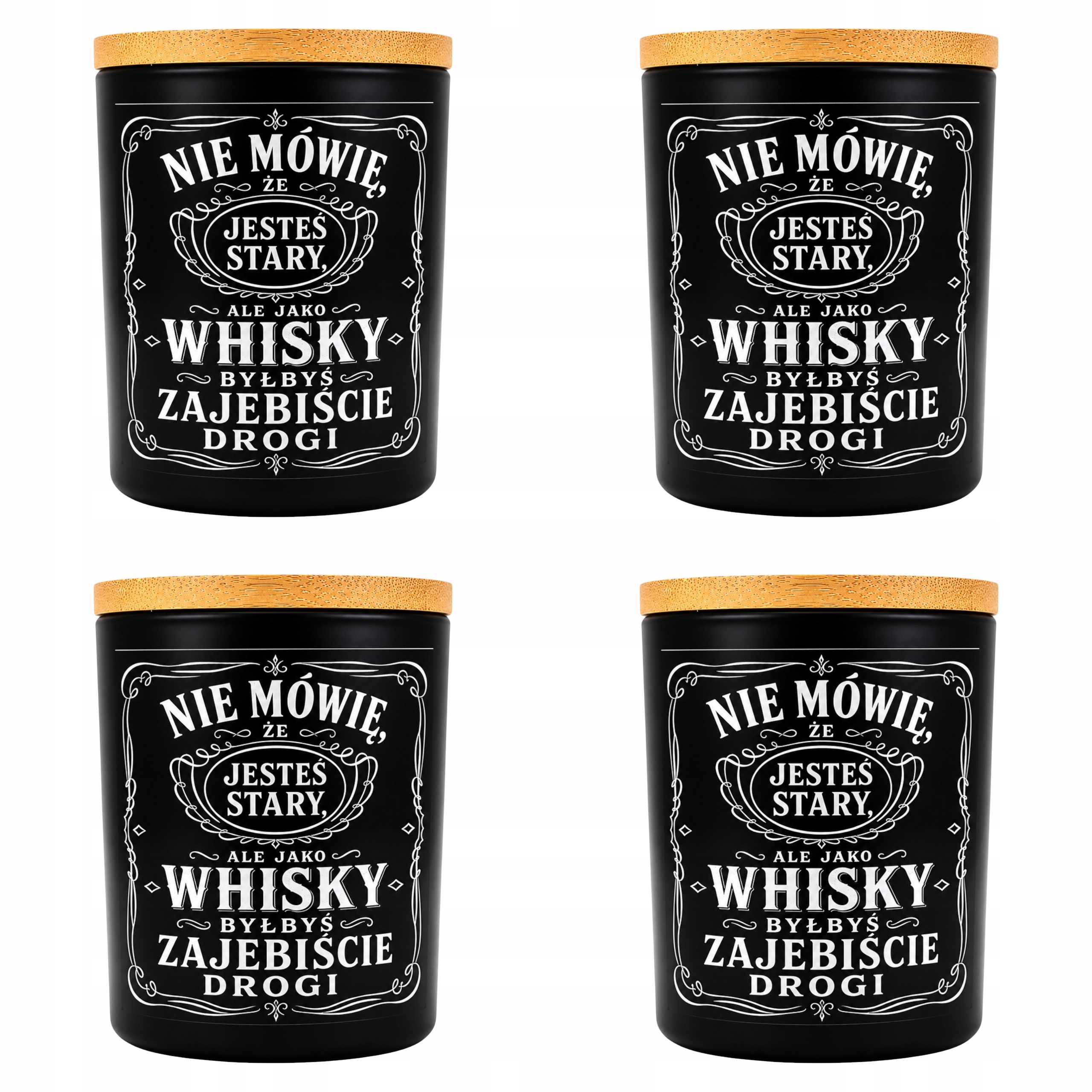 Zábavná sójová svíčka jako whisky Byl bys drahý Dárek Vůně 4 ks