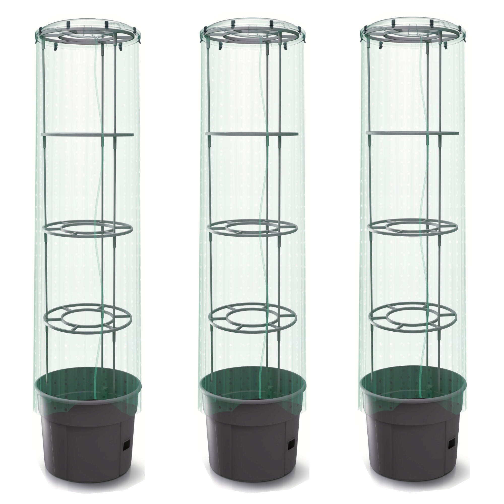 3x kvetináč 30cm s krytom fóliou skleník paradajky