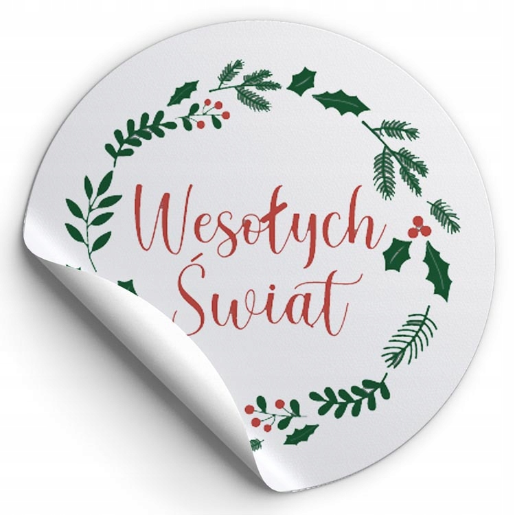 Naklejki WESOŁYCH ŚWIĄT na PREZENTY 10 sztuk EAN (GTIN) 5903760438883