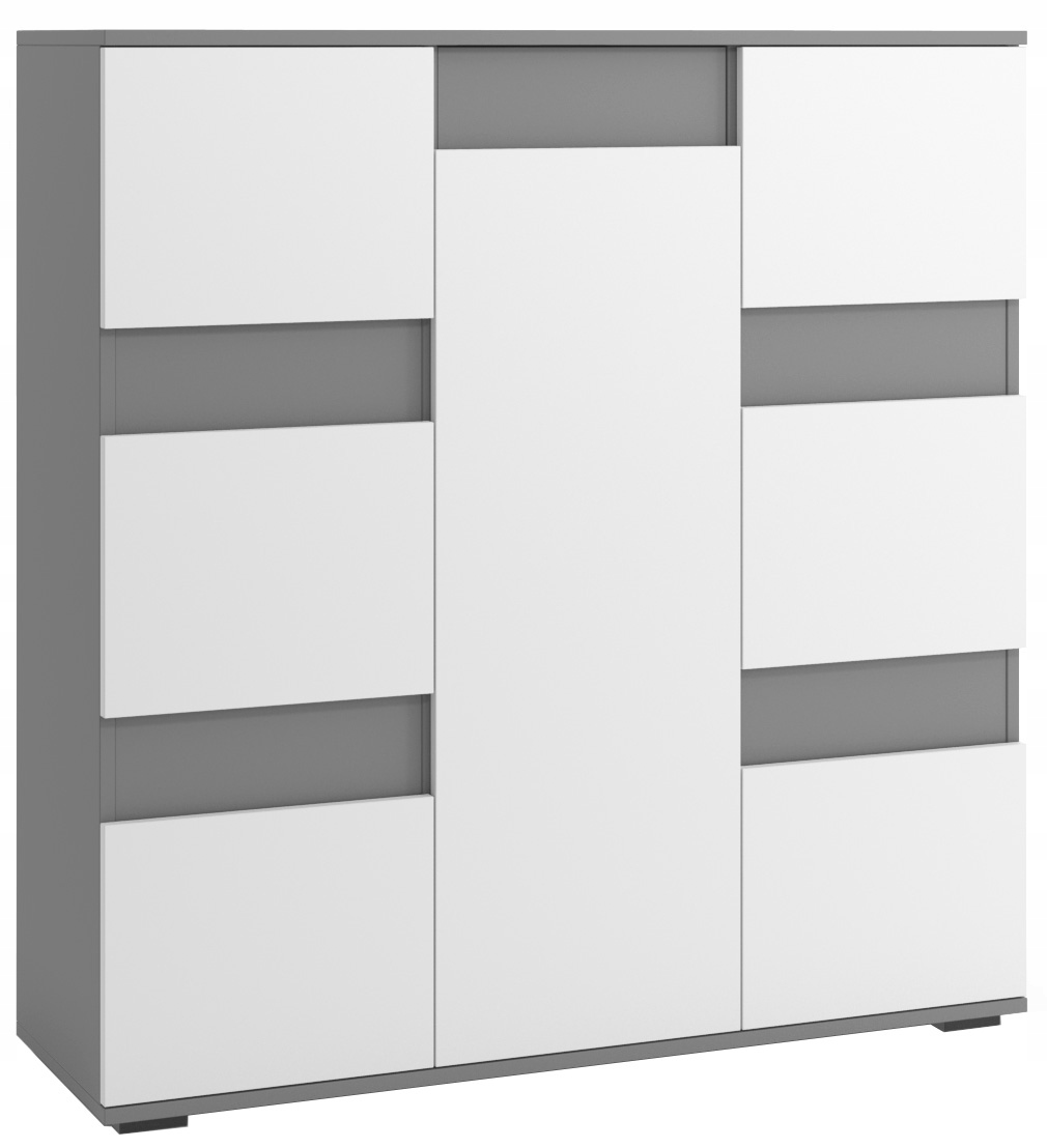 

Wysoka komoda z szafkami 125 cm Modus 4 biała