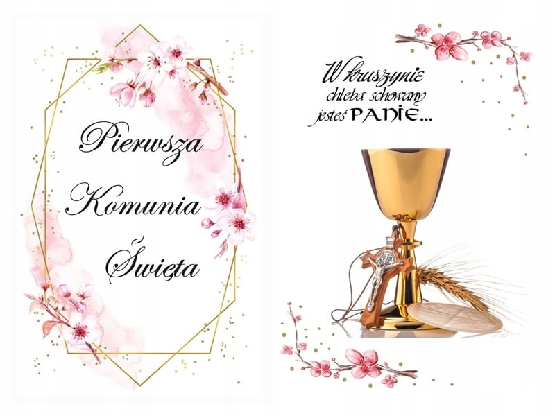 Opłatek na tort KOMUNIJNY KOMUNIA A4 wz.1