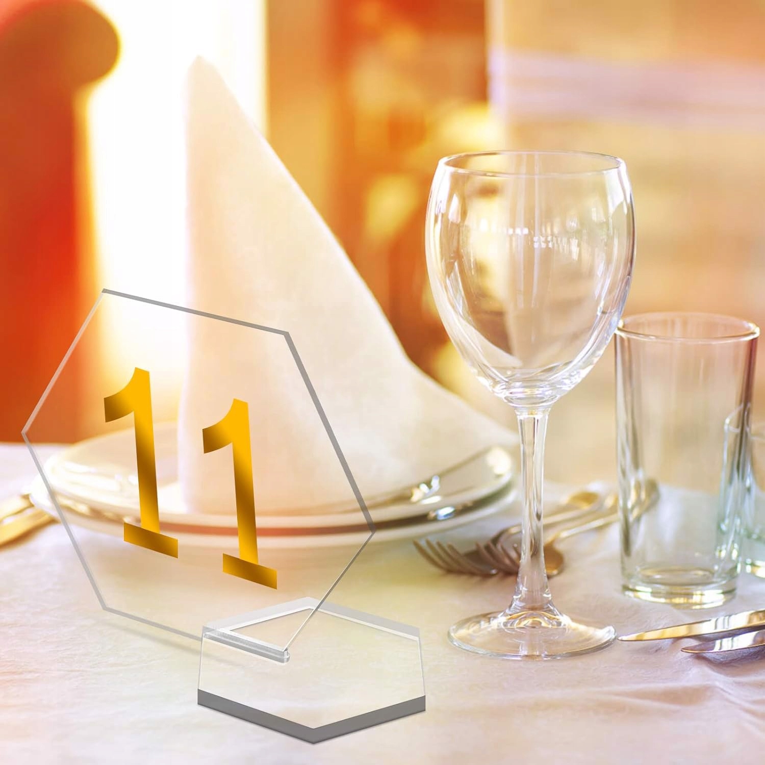 Przezroczyste Akrylowe Winiety na Miejsce 19szt Kształt inny