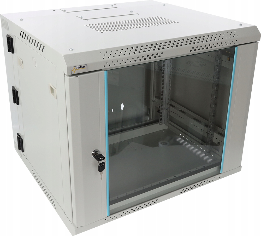 Szafa Rack Pulsar 9U 19” wisząca do złożenia podwójna 600x550 szara