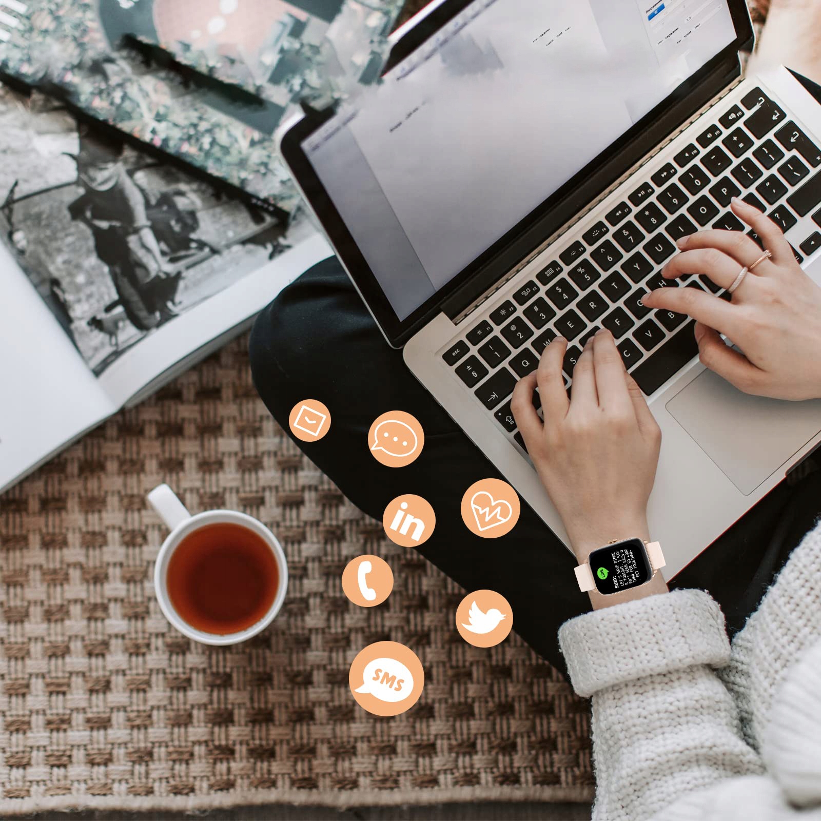 ZEGAREK SMARTWATCH DAMSKI MONITOROWANIE SNU PL Marka Inna