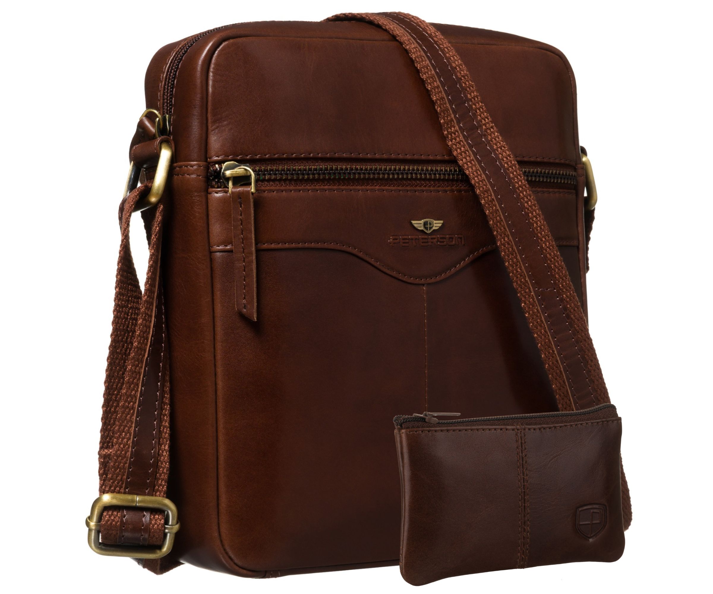 Listonoszka męska skórzana na ramię saszetka ze skóry naturalnej mała