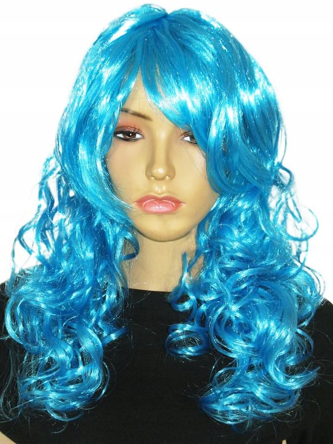

Peruka Niebieska Niebieskie Długie Kręcone Włosy