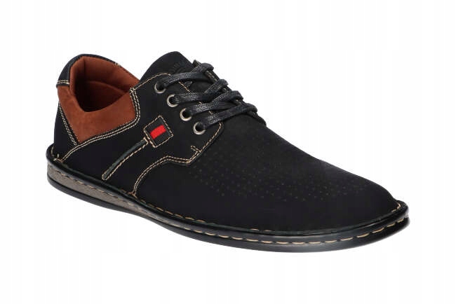 

American CY47 Buty Półbuty Skórzane Męskie Bk 43