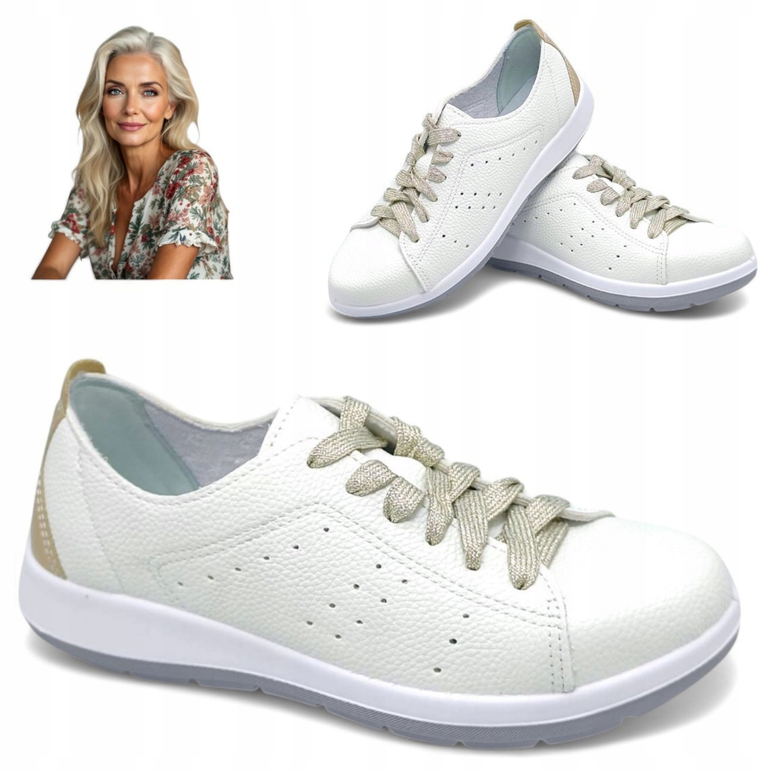 Dr Orto 37 Jarní dámské sportovní polobotky Zdravotní boty lehké bílé