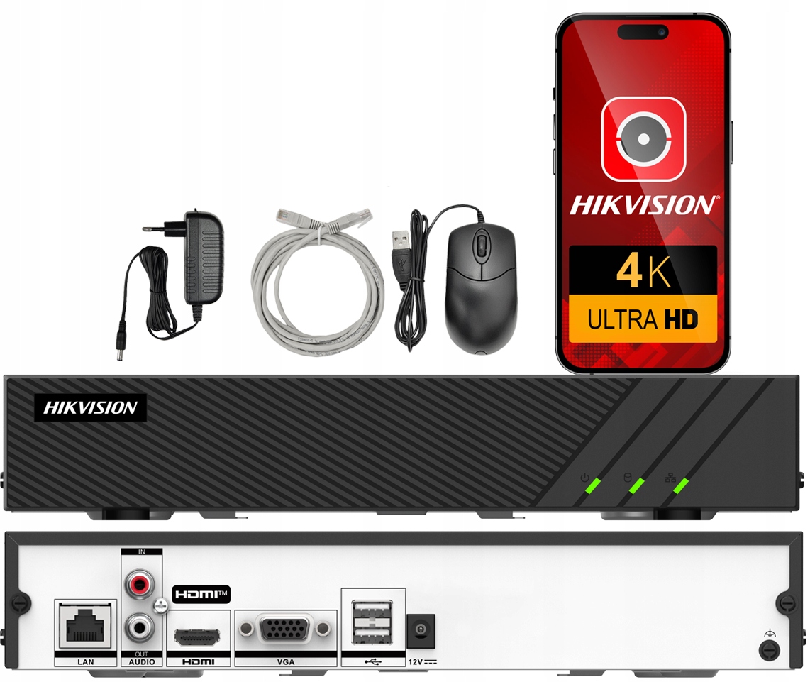 Rejestrator Ip Hikvision DS-7608NI-Q1(E) 8 Kanałów do 8MPx 4K HikConnect