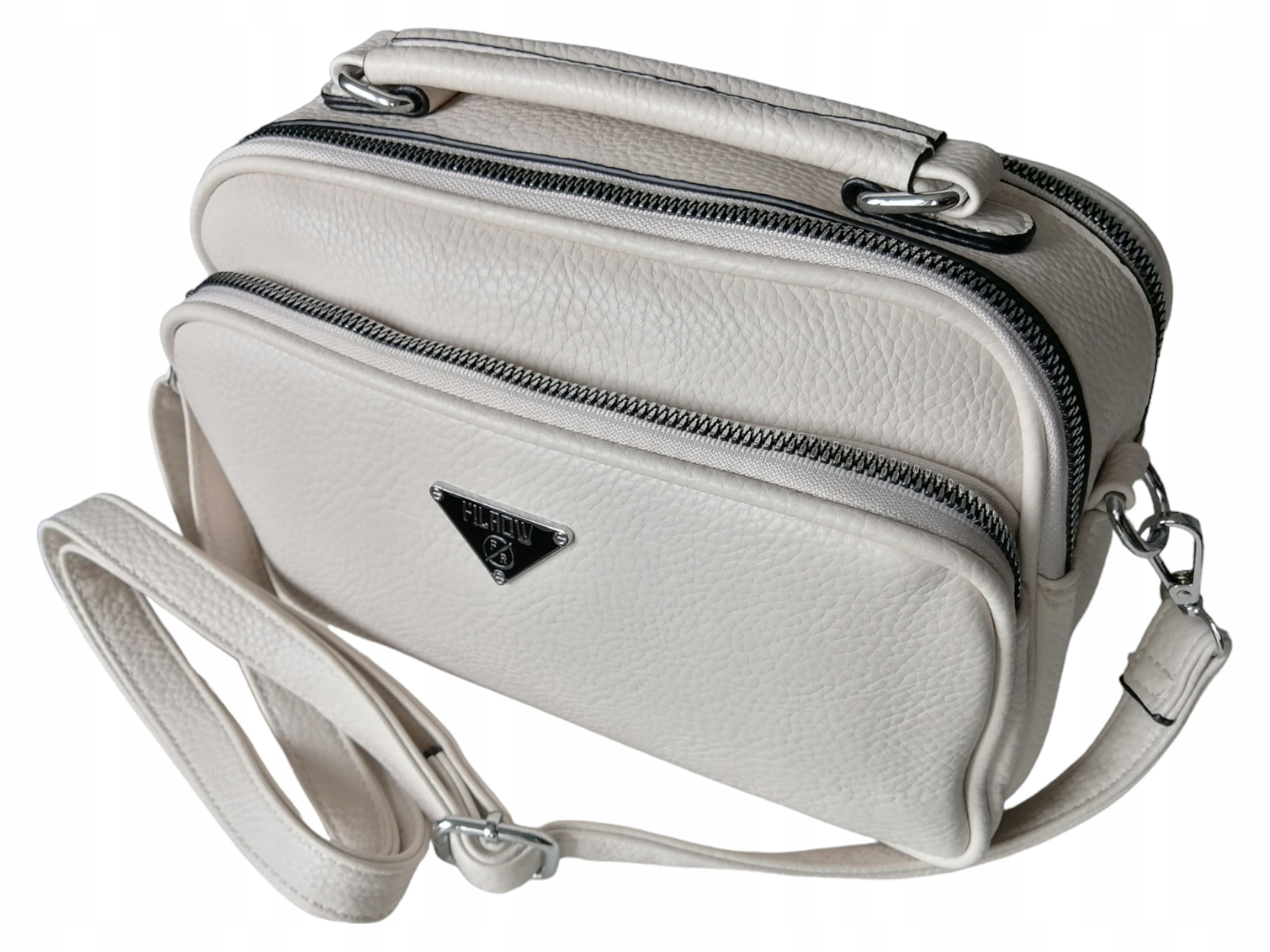 DAMSKI KUFEREK - BEŻOWA TOREBKA DAMSKA - LISTONOSZKA NA RAMIĘ Marka inna