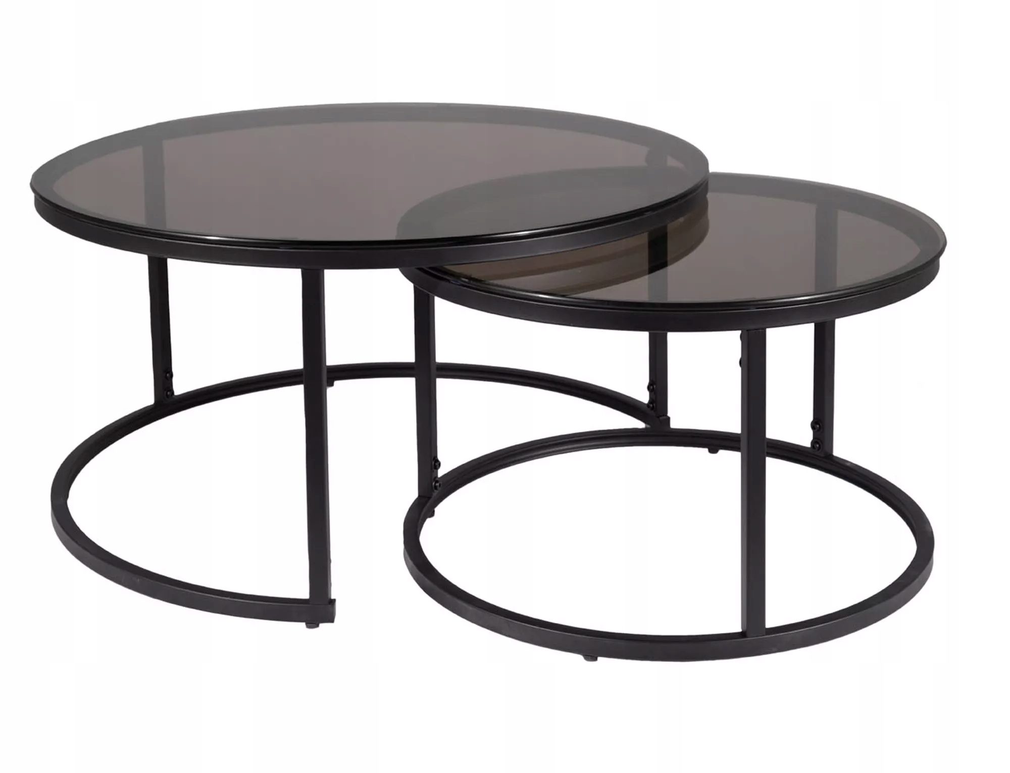 Lavica konferenčný stolík Ferrante E dymové sklo/čierna, sada Sig