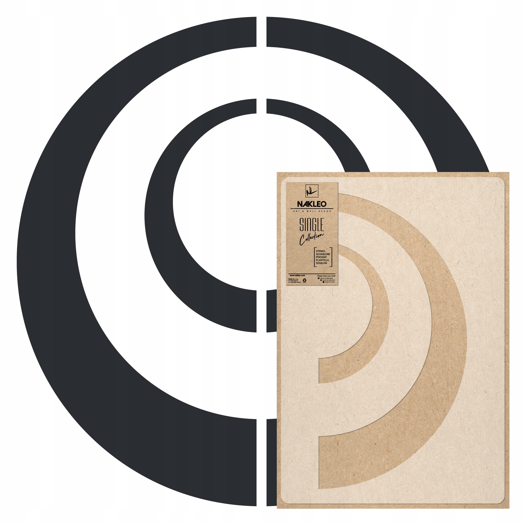 Malířská šablona Kolo Kruh L průměr 84 cm pro omítky Opakovaně Použitelný Omítka Beton