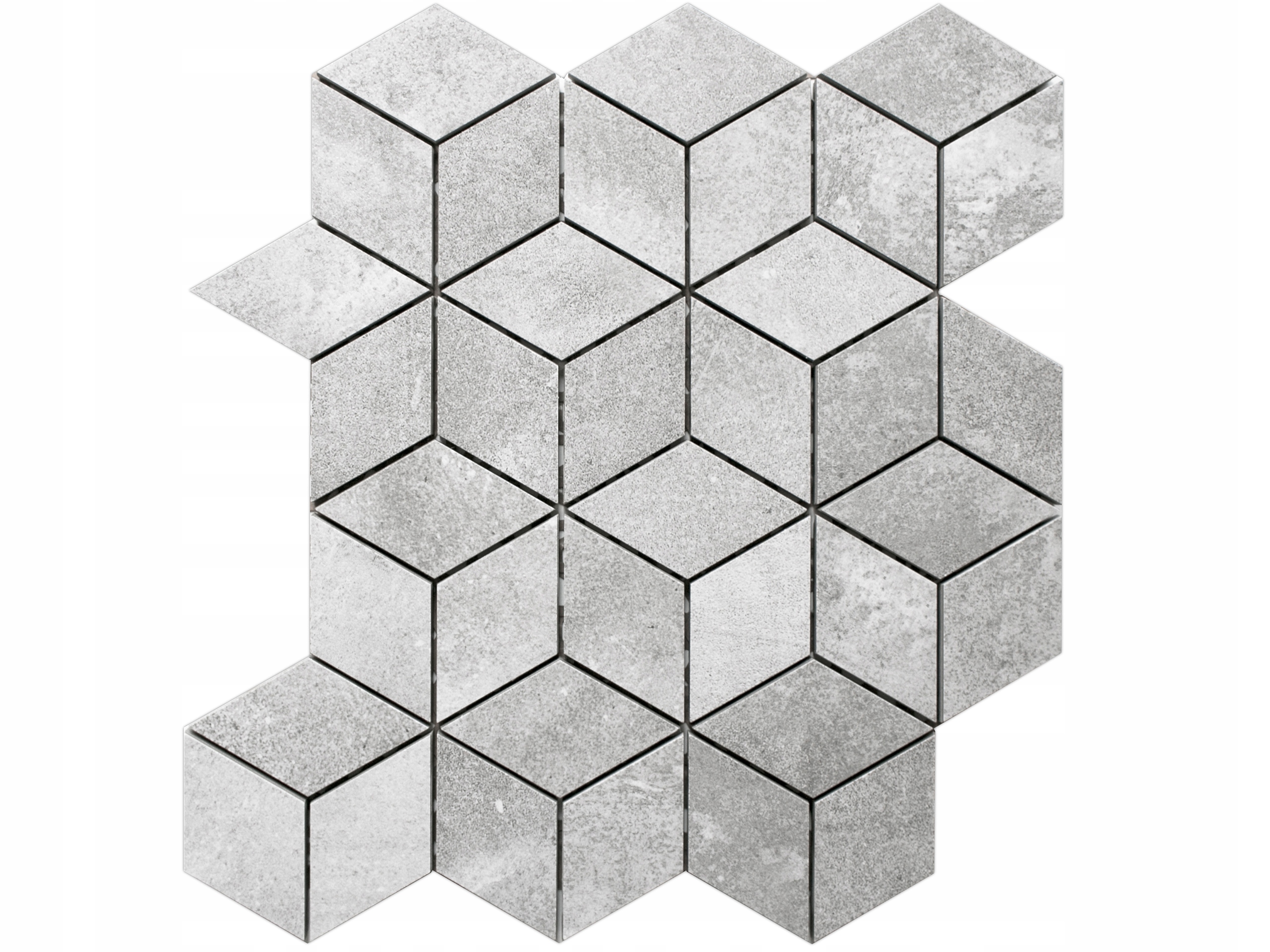 

Mozaika Gresowa Diamond Romby Jasna Szara Poler