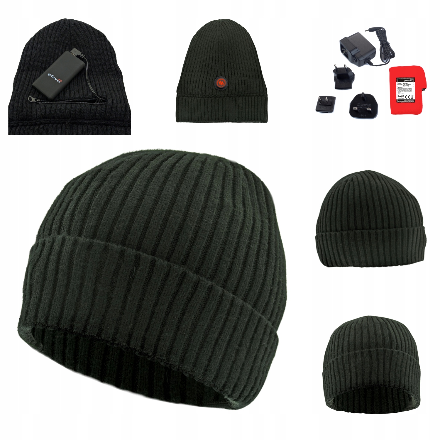 Vyhřívaná Čepice Beanie Zima Teplá Hlava Lyže Snowboard GC2B