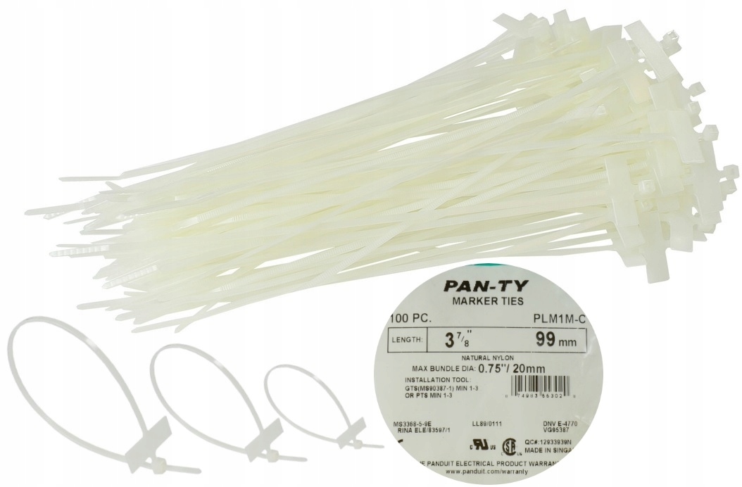 PANDUIT OPASKI OPISOWE BIALE 99x2 5 PLM1M C Producent code PLM1M C