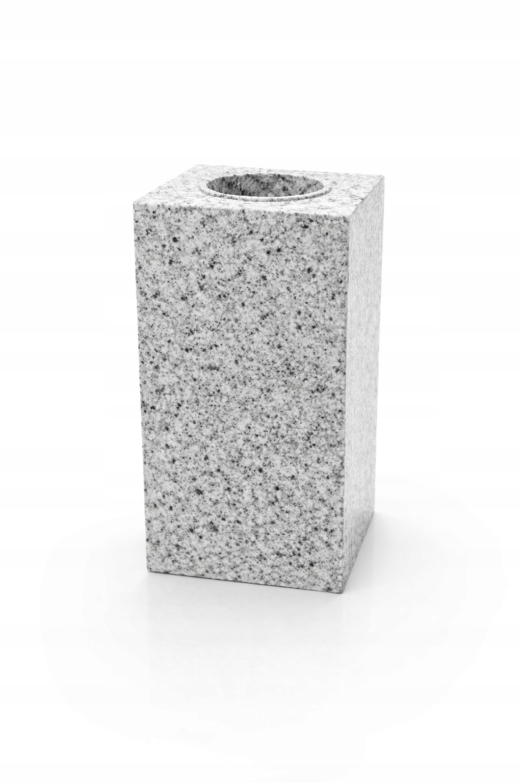 Granitová váza na hřbitovní náhrobek Světle šedá Granit 28 cm Čtverec