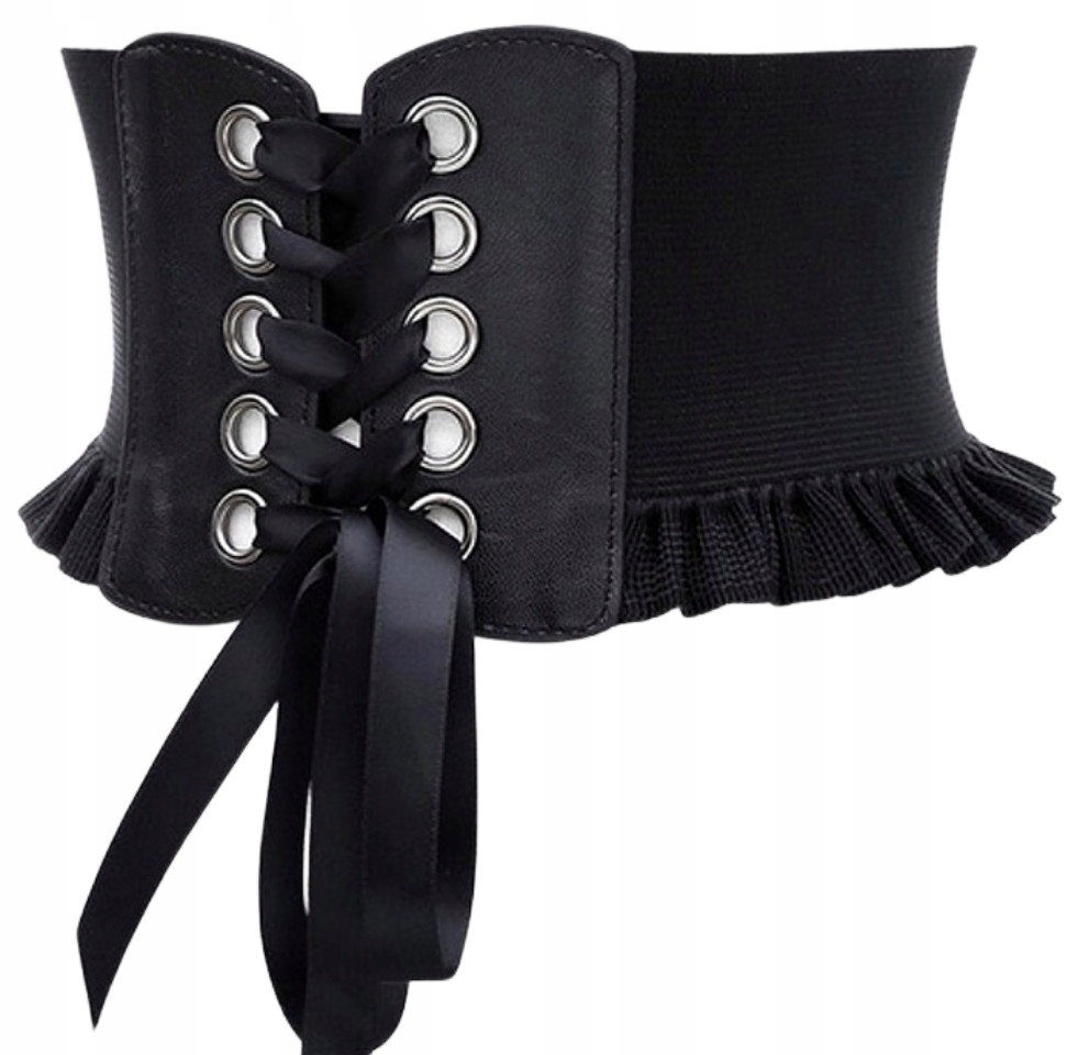 

Damski Pasek elastyczny czarny gorset sznurowany