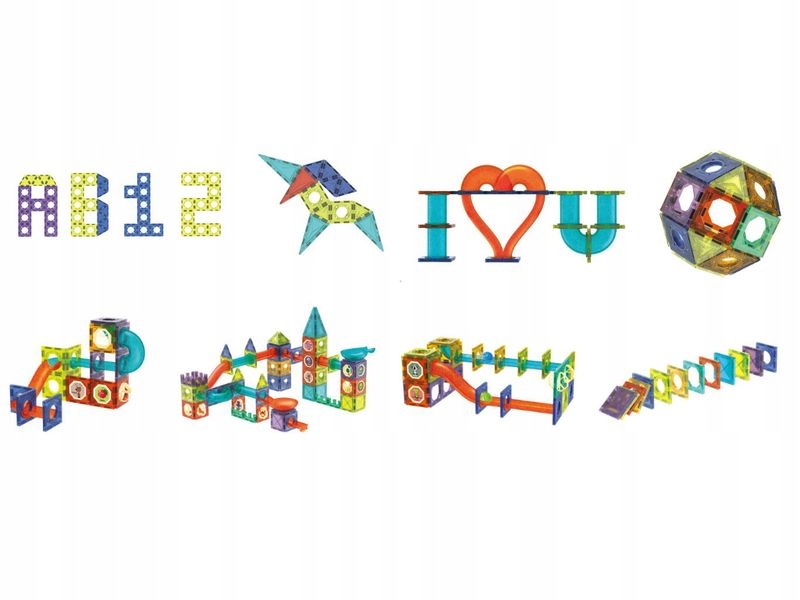 KLOCKI MAGNETYCZNE DUŻY magnetyczny tor ŚWIECI 202 Wysokość produktu 32.5 cm