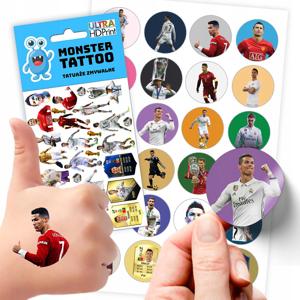 

Zestaw Naklejki Tatuaże Cristiano Ronaldo CR7