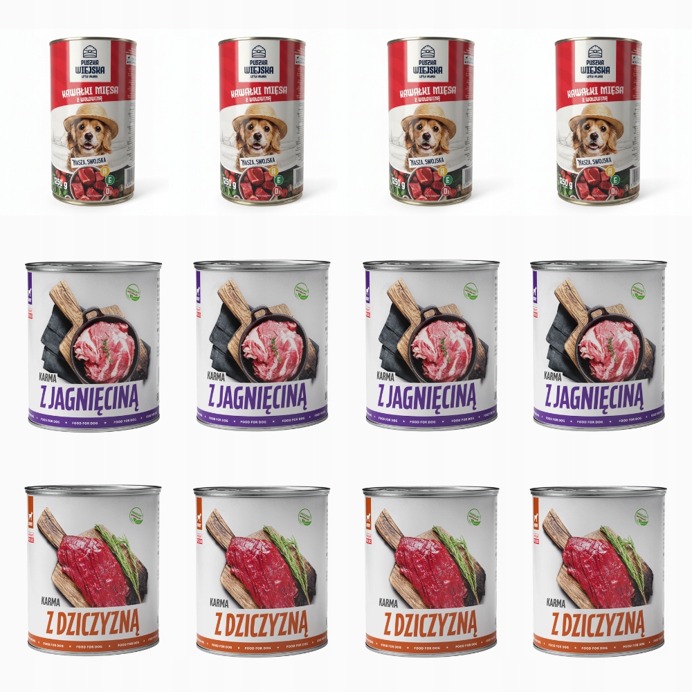 Levně Vlhké Krmivo Pro Psa Tuf Tuf 8x800G, 4x1250G Hovězí Jehněčí Zvěřina