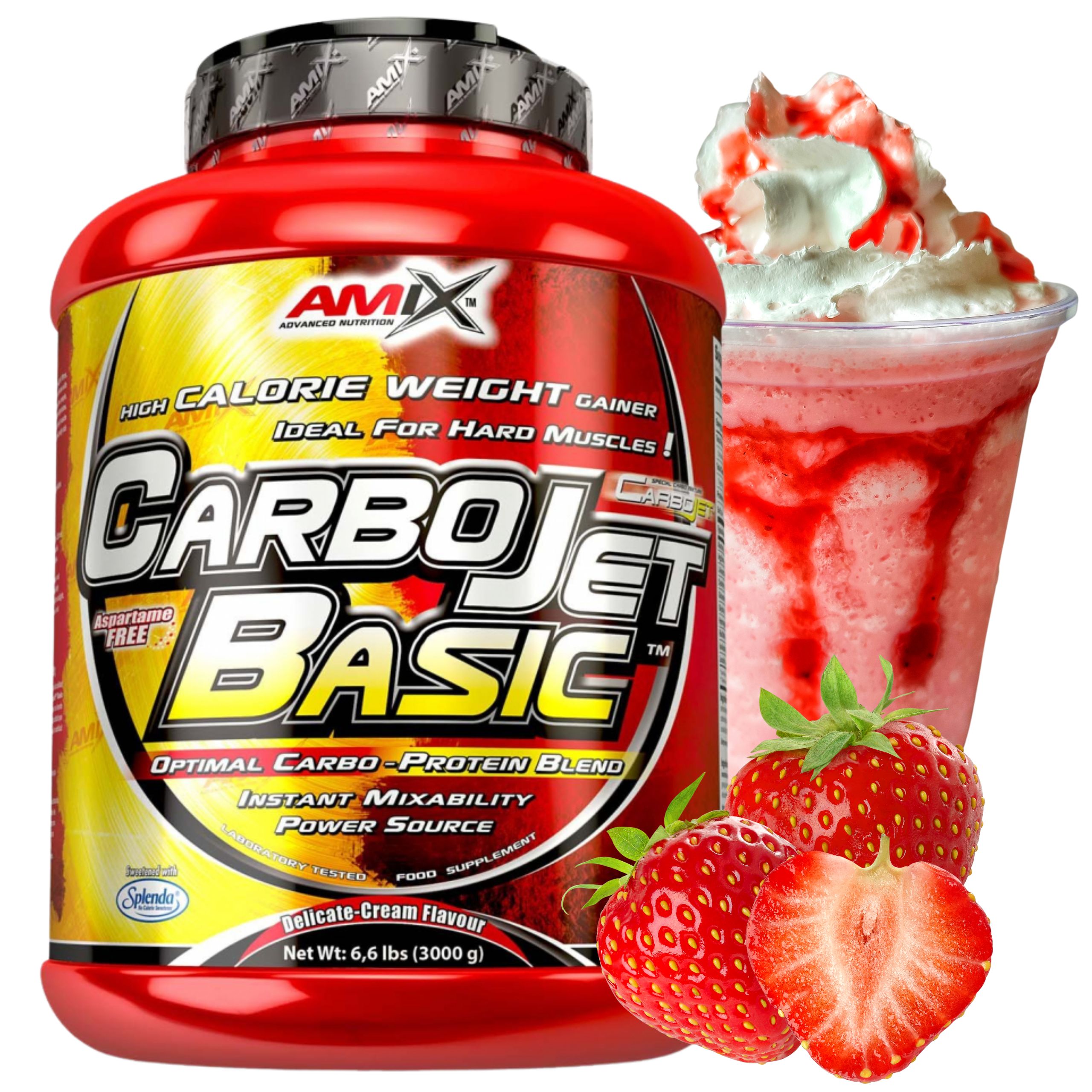 Doplněk Stravy Na Hmotu Gainer Jahoda Sacharidy Whey Protein Wpc 3kg