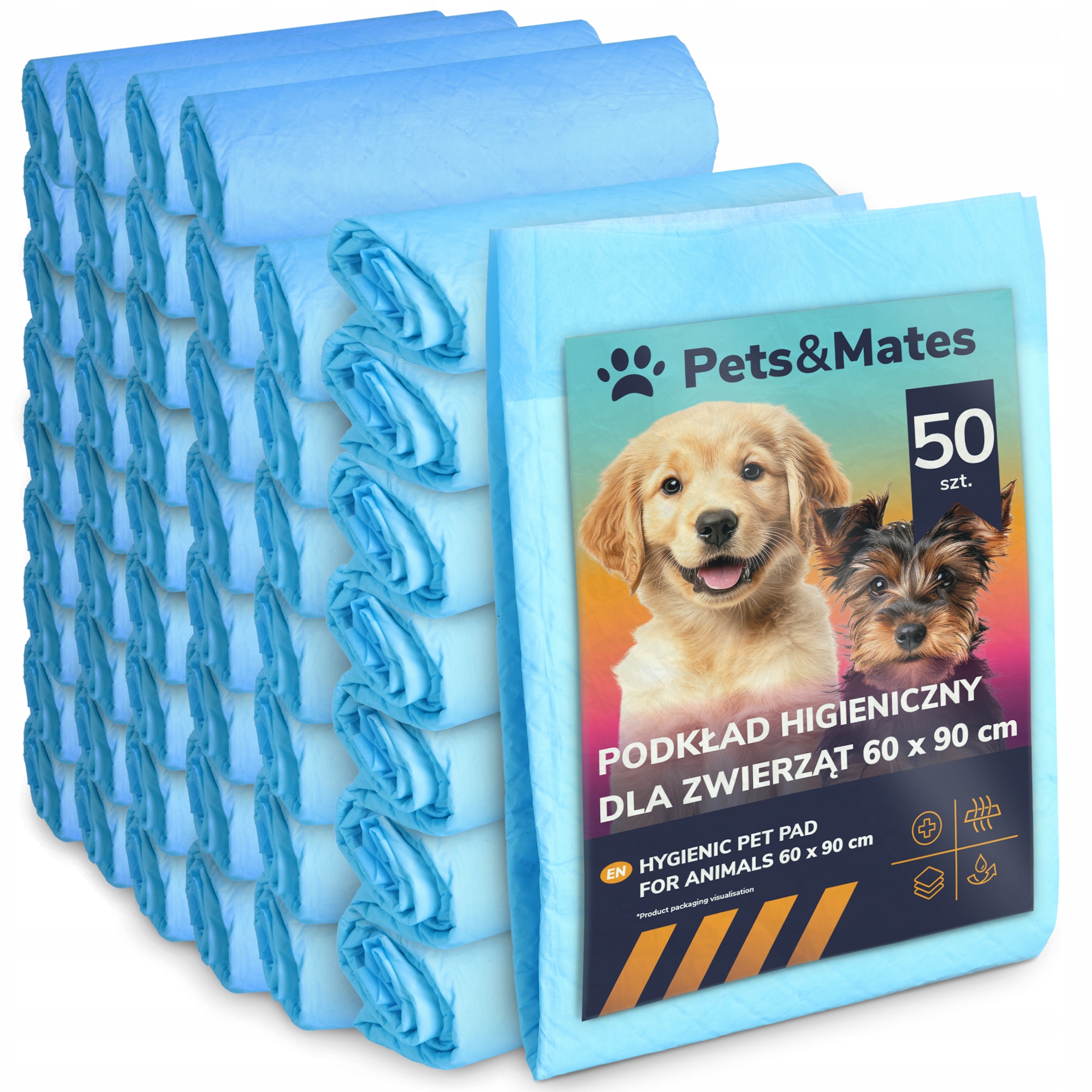 Levně 50 x Hygienické podložky pro zvířata 60 x 90 cm Podložka pro výuku psů Absorpční 4H