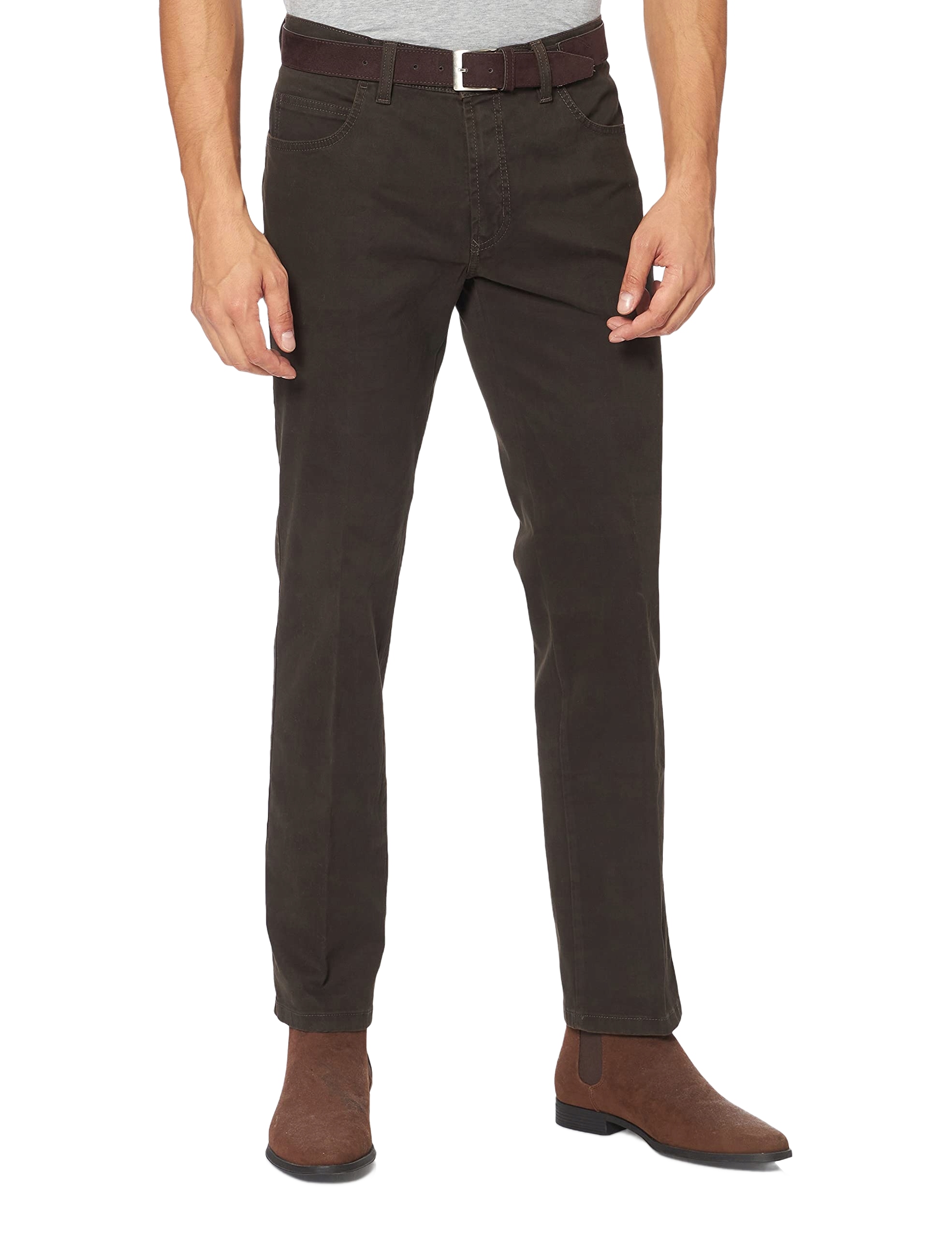 Pioneer Kalhoty Casual Chinos Hnědé S Páskem 31 6BA