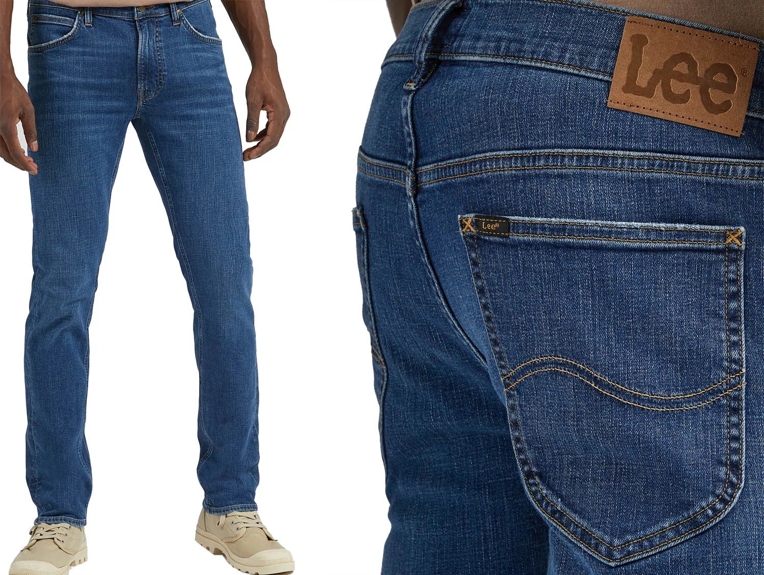 Lee Daren jednoduché džíny straight Zip Fly modré W38 L32