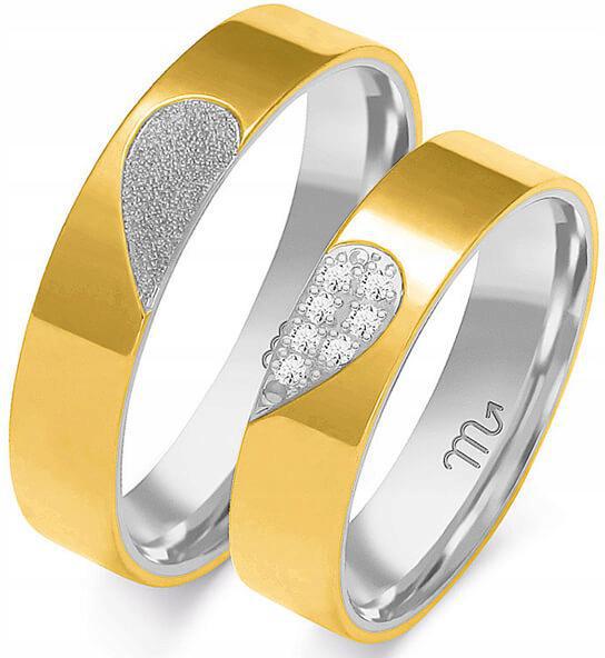 Snubní prsteny pro pár ze zlata svatební 585, 23 24 25, módní svatební kolekce