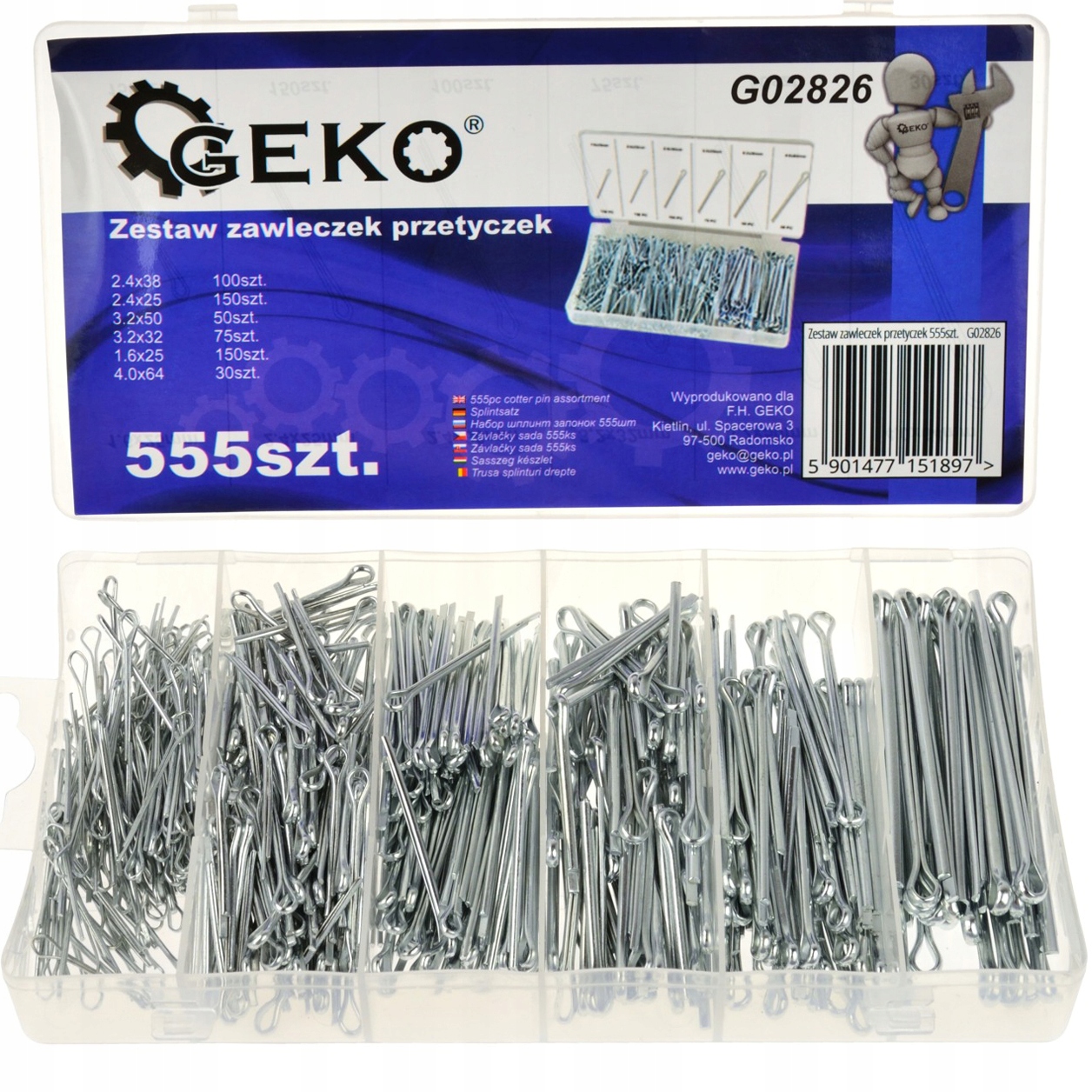 ZESTAW ZAWLECZEK PRZETYCZEK 555SZT NORMALIA GEKO