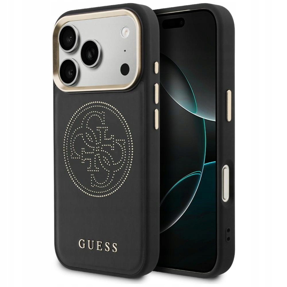 Etui Guess Perforated 4G MagSafe na iPhone 17 Pro Max czarne Guess