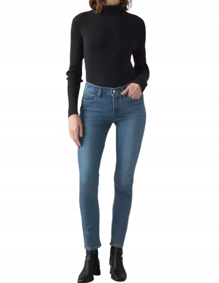 Levis Džíny Úzké Nohavice Odstín Modré S Oděrkami Střední Stav 33/32 J7C