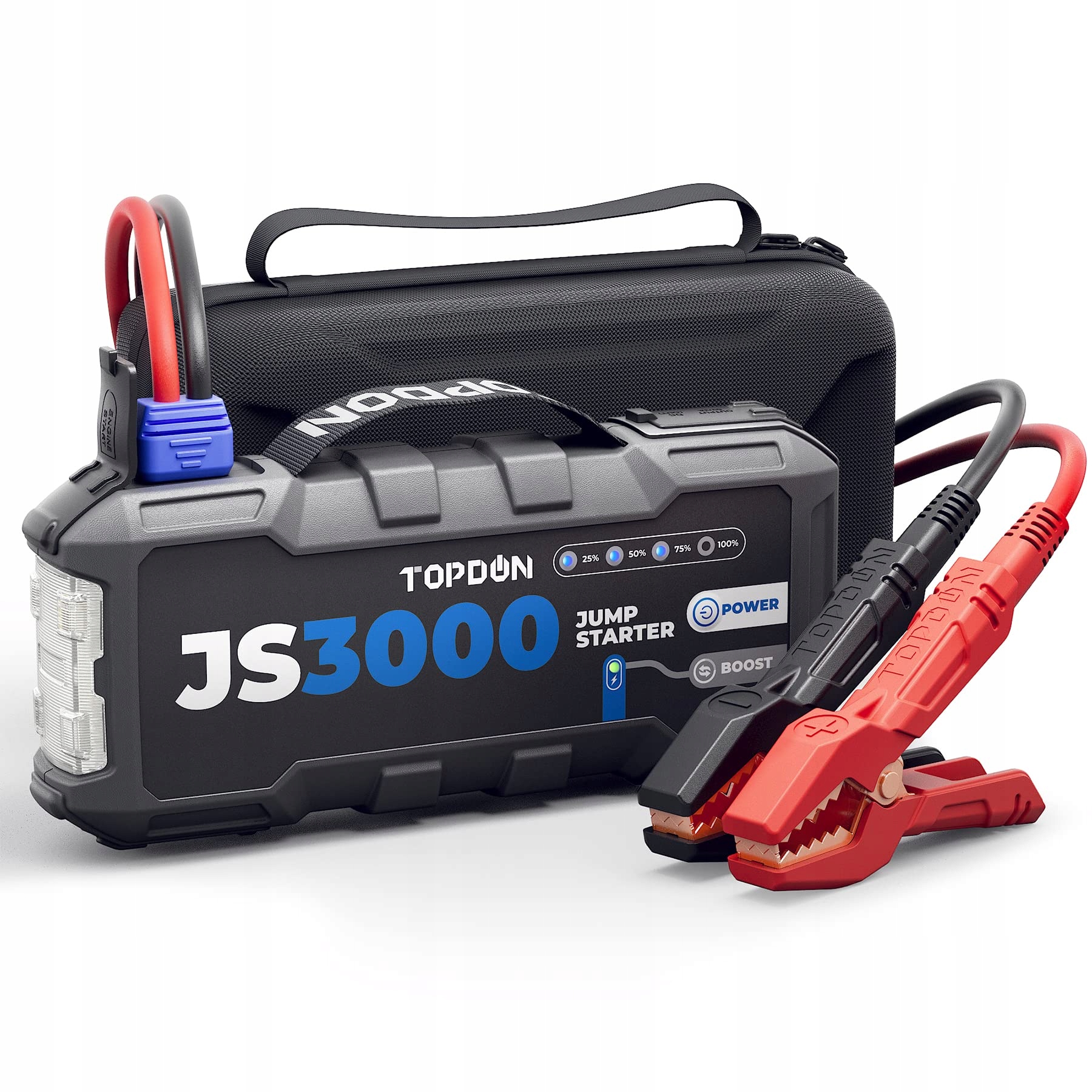 TOPDON JS3000 Powerbank 3000A 24000mAh Booster do 9L Benzyny 7L Diesla