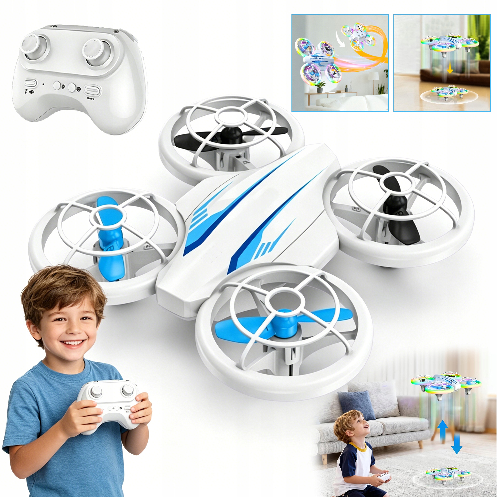 RC DRON DLA DZIECI I DOROSŁYCH ZABAWKI OCTOCOPTER RC Z RGB OŚWIETLENIEM LED